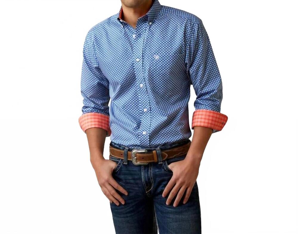 NEW ARIAT wrinkle free wren fitted shirt in bright cobalt